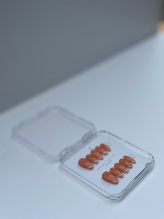 Nude base glittery tips