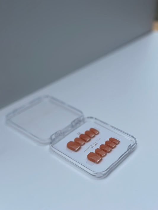 Nude base glittery tips